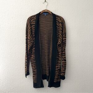 Black & brown Open Cardigan Sweater